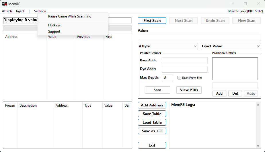 Memory Editing Machine MemRE – Memory Editor